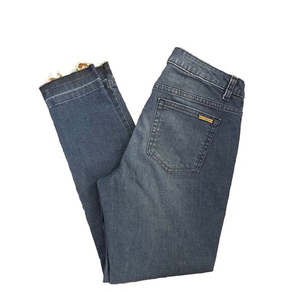 NWT Michael Kors Women's Izzy Skinny Mid Rise Jeans Blue Denim Size 6 - Picture 2 of 7